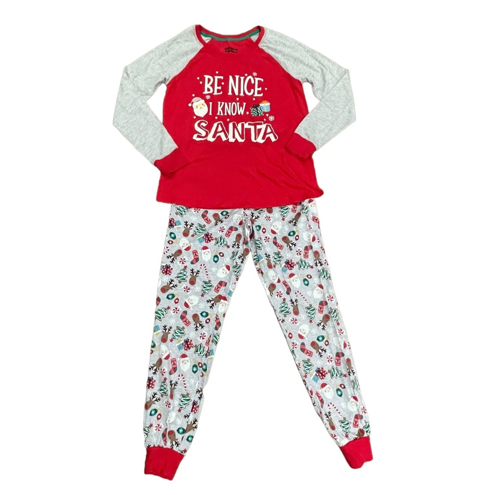Cuddl Duds Christmas Pajamas Be Nice I Know Santa